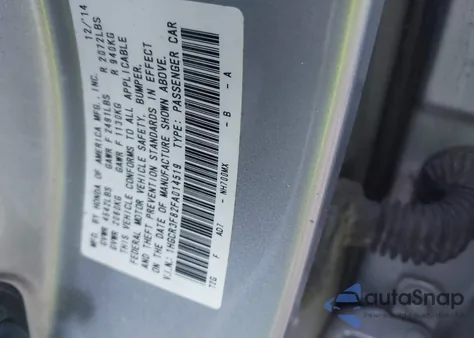 2015 Honda Accord Ex-L V-6 from USA, damaged, VIN 1HGCR3F82FA014519